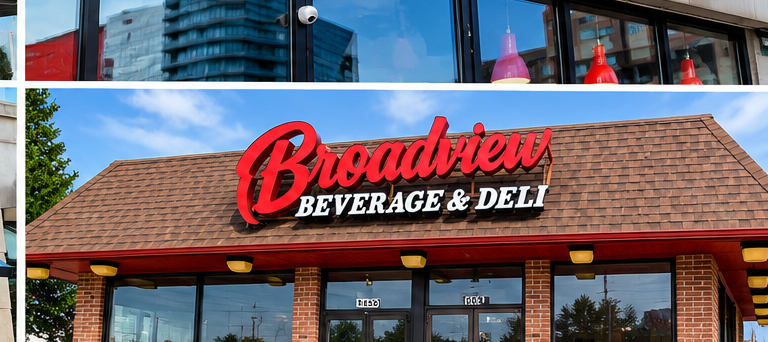 Broadview Beverage & Deli channel letter sign by BNext Design