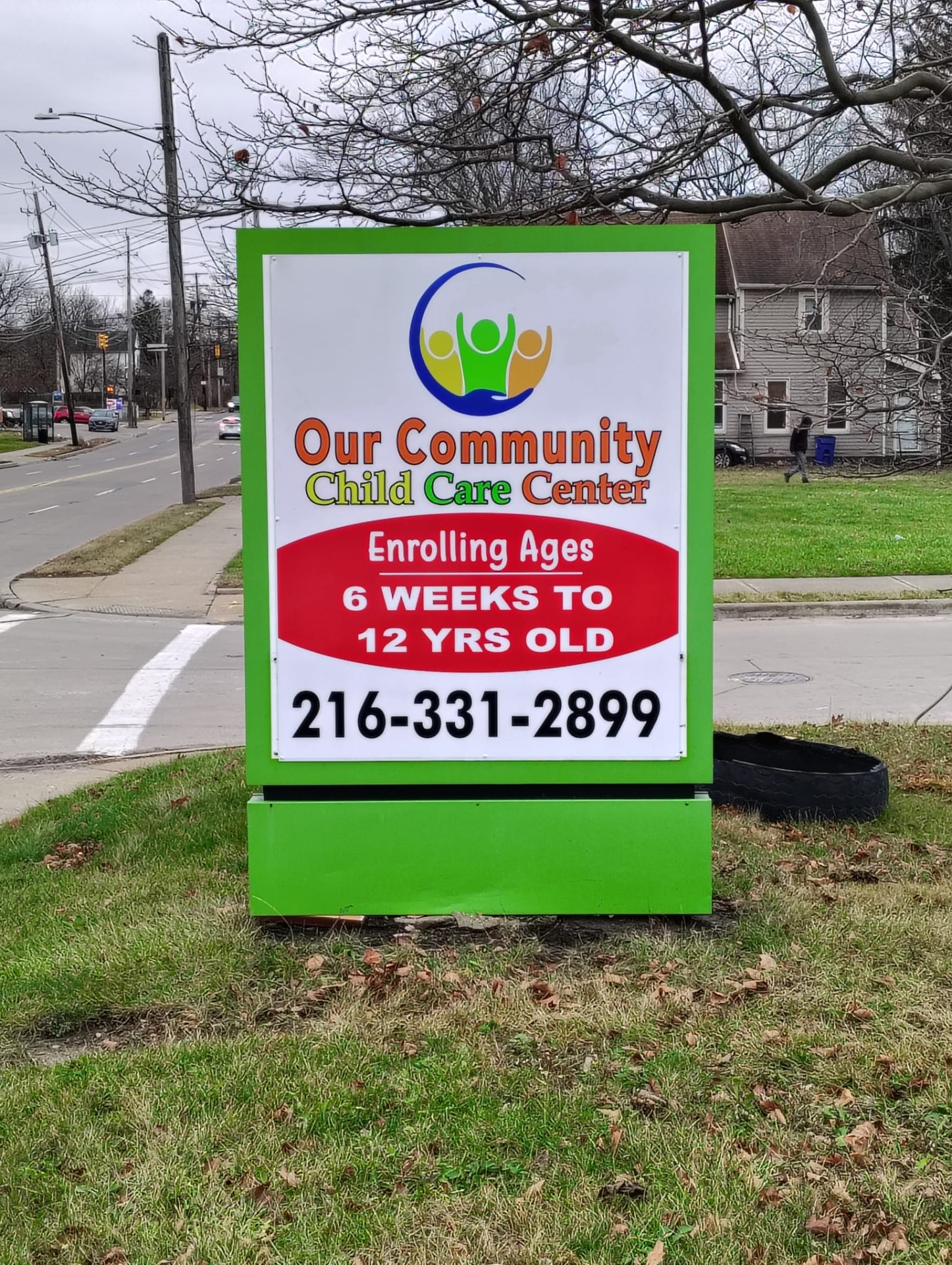 Our Community Child Care Center green monument sign by BNext Design