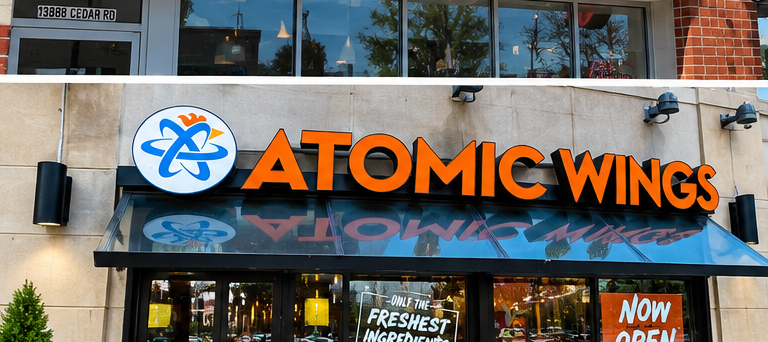 Atomic Wings channel letter sign by BNext Design